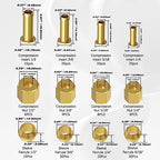 180PCS Brass Compression 1/4" 3/8" 5/16" 1/2" Sleeve Ferrule Insert Nuts - size: 180pcs 4 Size Kit