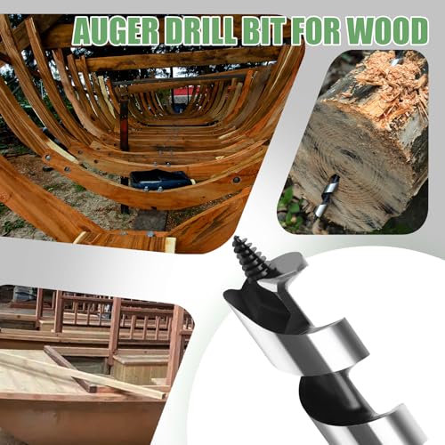 0.98 x 13.8 Auger Drill Bit for Wood,25x350mm Hex Shank Auger Bit - size: 0.98 in x 13.8 in