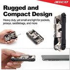 CECO USA 20 Function Bike Tool with Chain Breaker, Bicycle Multi Tool, Heavy Duty, Compact Pocket Sized, Lightweight, High Strength CR-V 6150 Tool Steel, Easy To Carry, Case Pouch Included