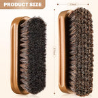 2 Pcs Horsehair Shine Shoes Brush Kit Polish Dauber Applicators Cleaning Leather Shoes Boots Care Brushes Suede Cleaner Brush(Wooden Concaved Brush) - style: Wooden Concaved Brush