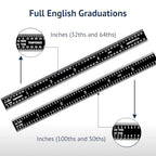 PEC Tools Made in USA 6 Inch Metal Ruler - color: Black Chrome-Flexible, size: 6"