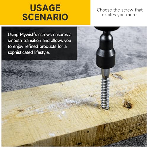 (15Sets) 1/4" x 3-1/2" Hex Head Lag Bolts, Heavy Duty Lag Screws with Washers, 304 Stainless Steel Bolts 18-8, Lag Screws Wood Screws, Partial Thread Bright Finish, 1/4 Bolt by Mywish - size: 1/4 x 3-1/2" (15 set)