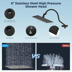 Hibbent All Metal cUPC Certified High Pressure Rainfall 8'' Shower Head - color: Oil Rubbed Bronze, style: Square 8''