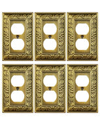 6-Pack Paisley Pattern Duplex Outlet Cover Plate,Metal Switch Plates - style: 1 Duplex 6PK