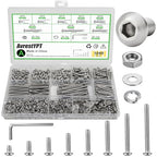 1040PCS M3 Assorted Nuts and Bolts Kit, M3x6/8/10/12/20/25/30/40mm Screw Kits, Metric Hex Button Head Cap Screws, Nuts and Flat Washers, for 3D Printer Mods, Bed Frame, Furniture, Automotive - size: M3x6/8610/12/20/25/30/40-1040Pcs