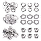 Swpeet 30Pcs Metric 304 Stainless Steel M16 Hex Nuts and M16 Flat Washers with Split Lock Washers Assortment Kit, Coarse Thread Hexagon Nut for Home Automotive Shop Use - size: M16 Hex Nuts & Washers