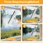 3-in-1 Spray Window Squeegee with Scraper and 2 Cotton Pads, Blue - color: Pro-blue