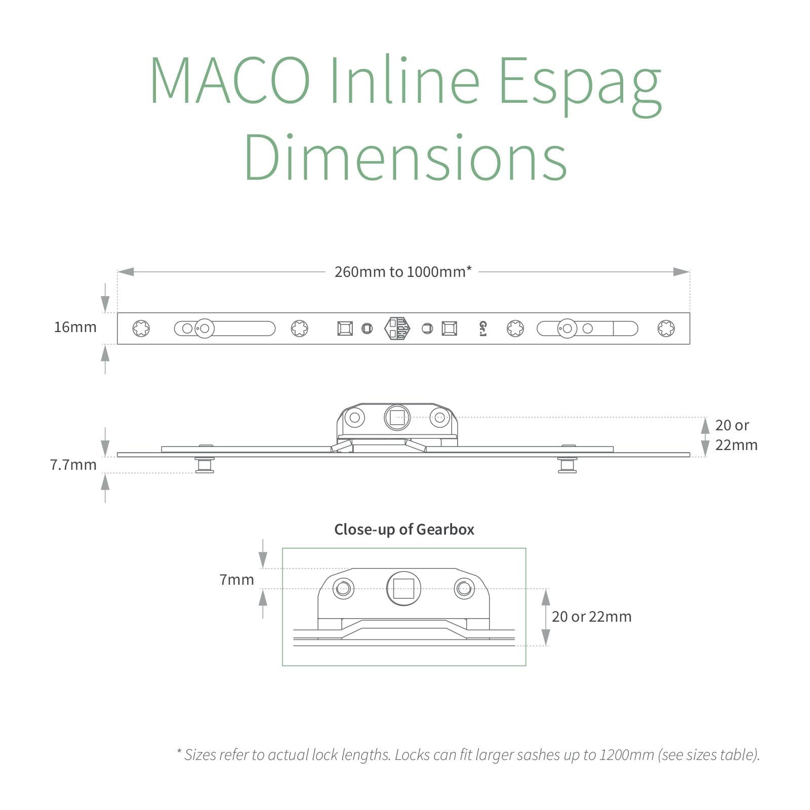 MACO Inline Espag Window Lock