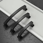 Asidrama 6 Pack 4 Inch(102mm) Hole Centers Kitchen Cabinet Handles, Matte Black Cabinet Pulls Kitchen Cabinet Hardware for Cupboard Drawer Pulls Dresser Handles - color: Matte Black, size: 4" Hole Center, style: 6 Pack