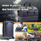 rolling tool bag with wheels for Electrician HVAC Tool Bag Organizer ，Hidden pull rod, plastic bottom, lightweight