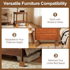 Wooden Bed Risers 5 Inch Heavy Duty, Support 2500 lbs, Brown - color: Retro Brown, size: 5"H(Inner 4"H)