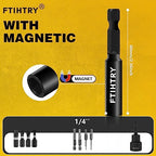 FTIHTRY 1/4”Magnetic Extension Socket Drill Bit Holder,12pcs Screwdriver Extension, Quick-Change Hex Shank Set - size: Onesize