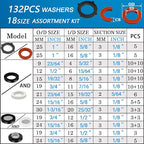 ZDBB 1000 Pcs 18 Size O Ring Kit+18 Size Rubber Washers Assortment Kit for Plumbing Faucet Water Pipe Garden Hose Washers Shower Heads Gasket Repair and Air or Gas Connections - size: 30 millimètres