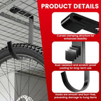 Bike Hooks for Garage Ceiling Mount Rack, Add on Storage Flat Hook, 6 Pack - color: Black-6Pack
