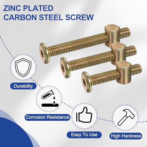 PATIKIL 4 Set Bunk Bed Bolts and Nuts Kit, M6x70mm Furniture Bolts Hex Drive Socket Cap Hardware Replacement for Beds Headboards Chairs - size: M6x70mm