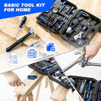 Prostormer 160-Piece Tool Set, General Household Tool Kit, Blue - color: Blue