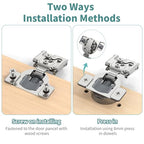 10 Pack 1/2" Overlay 3D Soft Close Hinges for Face Frame Kitchen Cabinet Door Hinges, 3 Way Adjust, Self Closing Concealed Cabinet Hinges-105 Degree