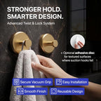 HOME SO Suction Cup Hooks for Shower & Bathroom Towel Holder 2-Pack Gold - color: Brushed Gold, size: 2 Pack