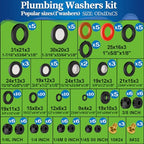 ZDBB 1075 Pcs 3-in-1 Spigot Repair Washers & Hose Gasket & Faucet O-Rings Kit 37 Size Plumbing Rubber Washers Assortment Set for Kitchen Faucet Outdoor Hose Bib Water Spigot Seal Repair - size: 1075 PCS