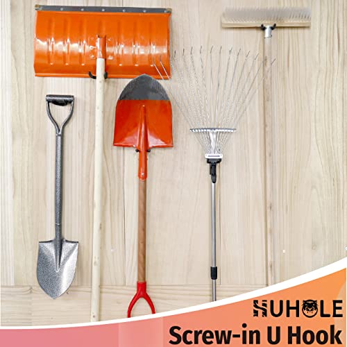 HUHOLE 6 Pack Screw in U Hooks Garage Storage Organizers - style: HD U Hook 6PC