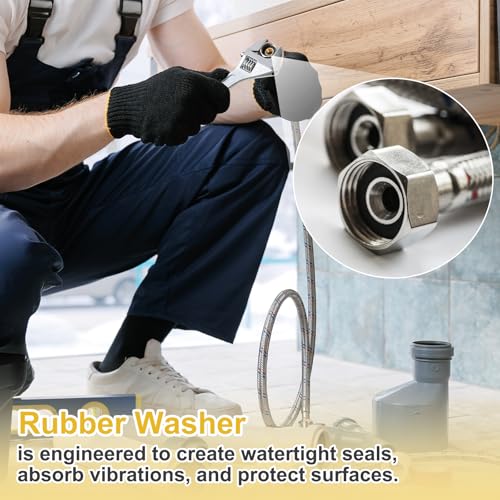 uxcell 18Pcs Rubber Washers, 1/2 OD x 1/4 ID x 0.06" Thickness Flat Washers for Bolts Spacers, Shower Head, Plumbing, Hose Connecting - size: 1/2 OD x 1/4 ID x 0.06"