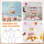 Patelai 6 Sets 3 Tiered Tray Hardware Kit,Simple,White - color: White, size: Simple