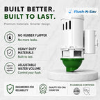 2 - Inch Flapper & Chain Eliminator Quick Connect Valve Conversion Kit & Overflow Water Conservator With Euro Button - Easy Install Without Tools - size: 2 - Inch, style: Euro Button