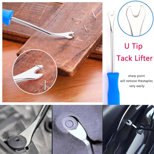 Construction and Upholstery Staple Remover Tack Puller Nail Remover Tool Set Nail Puller Plier, Staple Puller, Tack Lifter, Fastener Remover, for Furniture Floor Wall Wooden Case Car Photo - color: 4 Pcs
