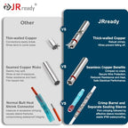 JRready 100Set IP68 Waterproof Butt Splice Connectors D-436-36 Red Butt Connectors 26-20AWG (M81824/1-1 Equivalent) Environmental Copper Splice with PVDF Tube for Marine and Automotive ST6389-20-100 - color: Red Butt Splice&PVDF Tube-100Sets