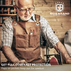 Woodworking Shop Apron for Men, Waxed Canvas Work Tool Apron for Carpenter