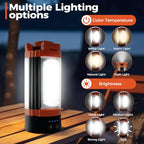 Rechargeable 12000mAh Camping Light with Adjustable Stand - color: Orange&Black, size: with stand