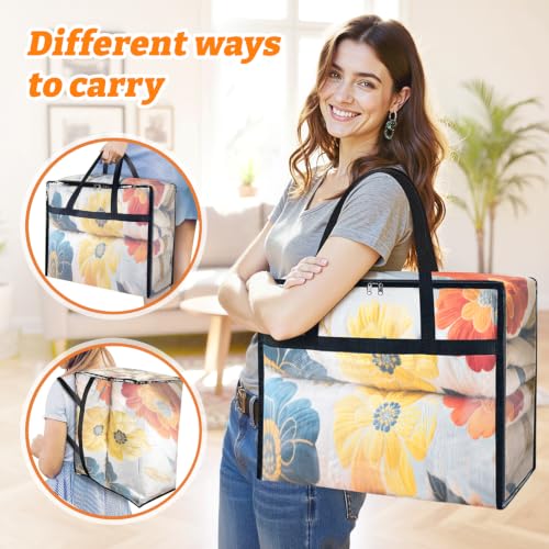 BlissTotes Moving Bags 60L 4PCS, Clear Clothes Storage Under Bed Storage - size: 60L