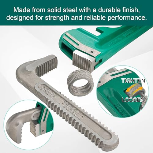 3PCS Heavy Duty Pipe Wrench Set 10 14 18 Inch Non-Slip Grip - size: 10&14&18in