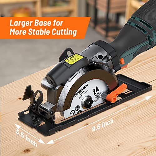 DOVAMAN Circular Saw, 5.8A 4-1/2" Circular Saw w/Laser & Auxiliary Handle - color: C-blue