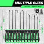 FTIHTRY 12-Piece Pick and Hook Tools Set, Pick Tool Set Car Auto Oil Seal/O-Ring Seal Gasket Pick Hooks Puller Remove, Long and Mini Pick Tool Set - style: 12-Piece