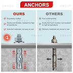 3/8 x 4 in Wedge Anchors 6 pcs Galvanized Concrete Anchors - size: 3/8 x 4In
