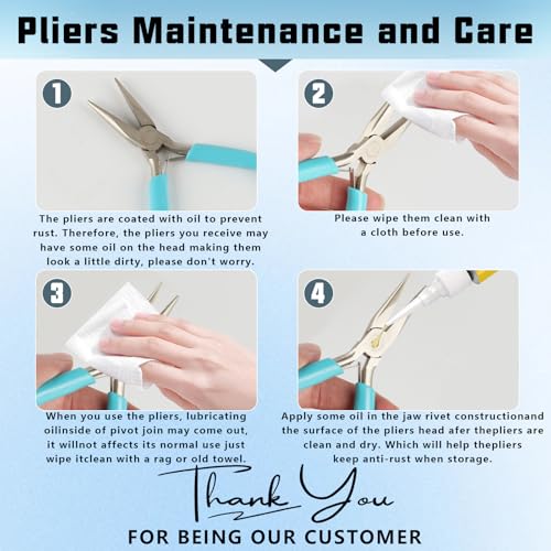 5 Pcs Jewelry Making Pliers Tools, Needle/Round/Chain/Bent/Zipper Pliers - style: 5pcs-Mixed Color