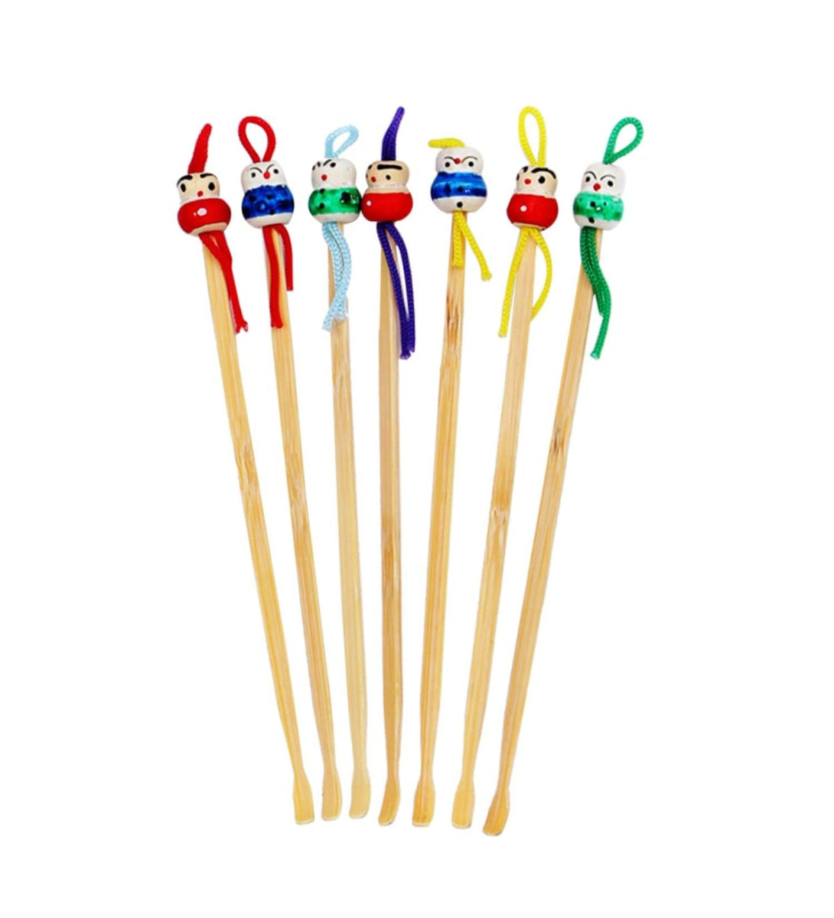80pcs Wooden Ear Picks Bulk Pack Mixed Colours Ear Wax Cleaner Tool