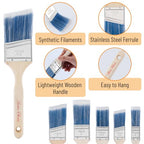 Bates- Angle Paint Brushes for Walls and Trim, 2-Inch, 4 pcs, Stubby & Long Treated Wood Handles, 2 Inch Paint Brushes - color: Wood Handle Angle, size: 4 Pack, 2" Stubby & Long