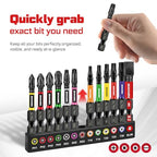 Geinxurn 27 Piece Impact Screwdriver Bits Set, 1"/2" Phillips/Torx/Square/SL Magnetic S2 Steel Driver Bits and Impact Bit Holder with Color Coded Base - size: 27pcs