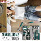 Hi-Spec Small Tool Kit Compact Set for Home and Office DIY, Green - color: Green