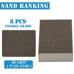 8Pcs 60 Grit Sanding Blocks, Jamiikury Coarse Sanding Sponge Washable and Reusable, Wet Dry Sandpaper Sponge for Wood Metal FurniturePaint and Drywall - size: 60 Grits