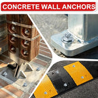 3/8 x 4 in Wedge Anchors 6 pcs Galvanized Concrete Anchors - size: 3/8 x 4In