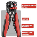 KATA Wire Crimper and Automatic Wire Stripper Tool Set for Electrical Work - color: 2pc Red