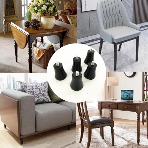 4 PCS 2.44" Height M8 Adjustable Furniture Legs Feet Pads - size: 2.44"