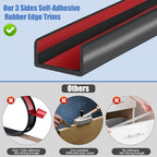 Rubber Edge Trim, Self-Adhesive U Shaped Edge Protector for Plywood, Cabinet, 1-5/8" Wood Edge Banding, Flexible Furniture Repair, EPDM Material, Fit 1-5/8"(41mm), Length 20Ft, Black - size: Fit 1-5/8"- L20'