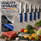 DRAGON RIOT 6-Piece Boning Butcher Knife Set 10inch, Stainless Steel - color: 6-Pcs