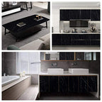 Arthome Black Marble,17"x120" Inches Peel and Stick Wallpaper, Black Marble Contact Paper Self-Adhesive and Removable Vinyl Wallpaper Waterproof Contact Paper for Cabinets Countertops Wall Covering - color: Black Marble, size: 17" x 120"