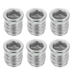 MECCANIXITY 6Pcs Threaded Inserts Nuts, M8x15mm Hex Socket Drive Nut Inserts for Wood - 304 Stainless Steel Screws Furniture Screw in Nuts Bolt Fastener Connector Wood - size: M8x15mm