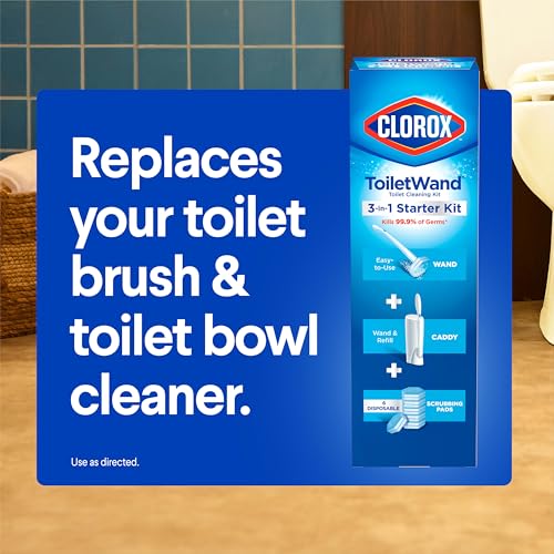 Clorox ToiletWand Toilet Cleaning Kit, 1 Starter Kit with 16 Refill Heads - size: 16 Count (Pack of 1)
